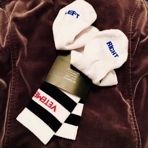 VETEMENTS NEW/TAGS OPTIC WHITE SOCKS WITH ACCENTS